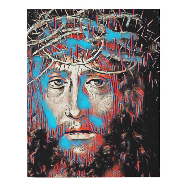 Jesus Christ Passion Thorn Crown Abstract art  Faux Canvas Print (Front)