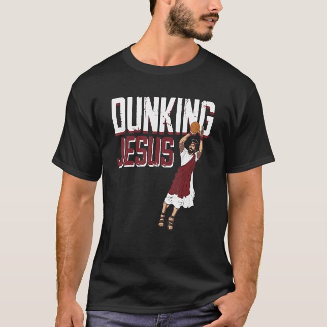 Jesus Christ Playing Basketball 1 T-Shirt (Front)