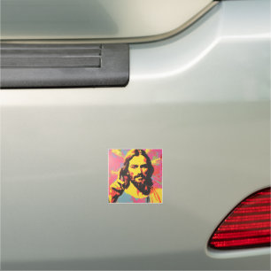 Jesus Christ Pop Art Religion Car Magnet