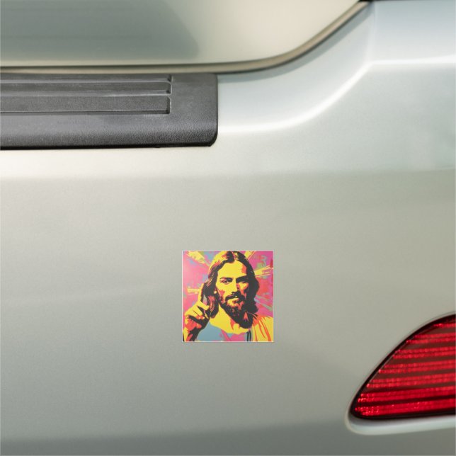 Jesus Christ Pop Art Religion Car Magnet (In Situ)