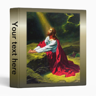 Jesus Christ Praying in the Garden of Gethsemane 3 Ring Binder