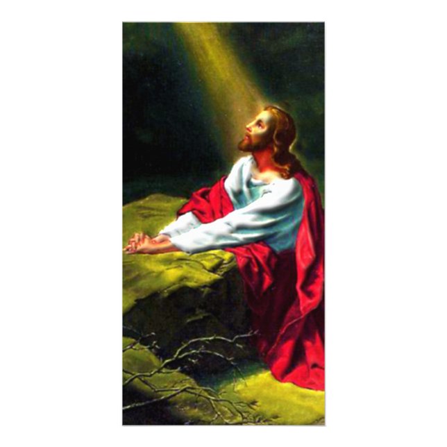 Jesus Christ Praying in the Garden of Gethsemane Card (Front)