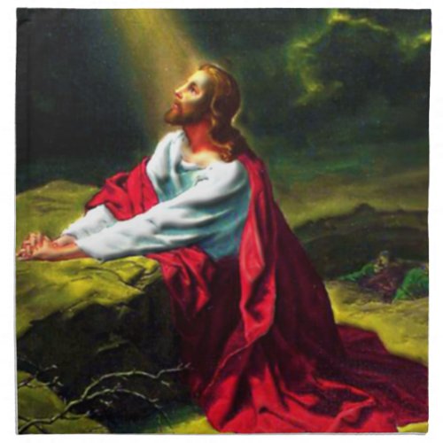 Jesus Christ Praying in the Garden of Gethsemane Cloth Napkin