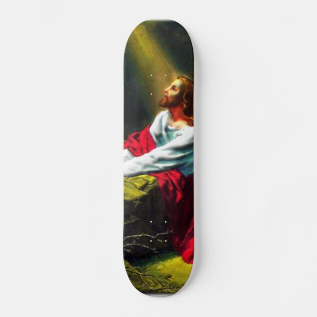 Jesus Christ Praying in the Garden of Gethsemane Skateboard Deck (Front)