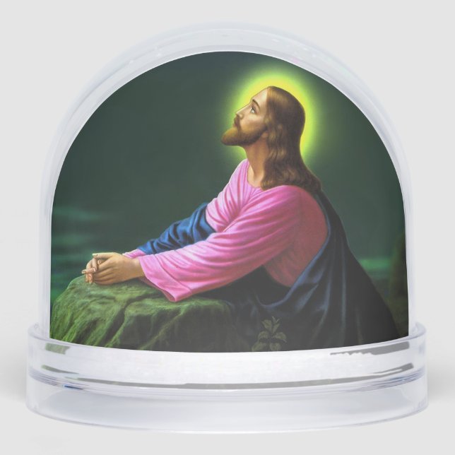 Jesus Christ Praying  Snow Globe (Front)