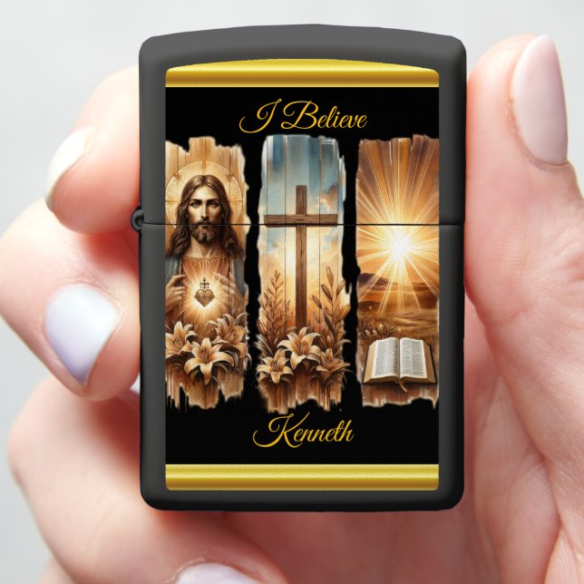 Jesus Christ Radiant Devotion Christian Zippo Lighter (In Hand)