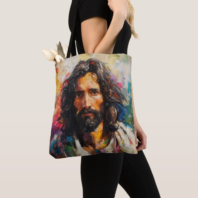 Jesus Christ Religion Color Tote Bag (Close Up)