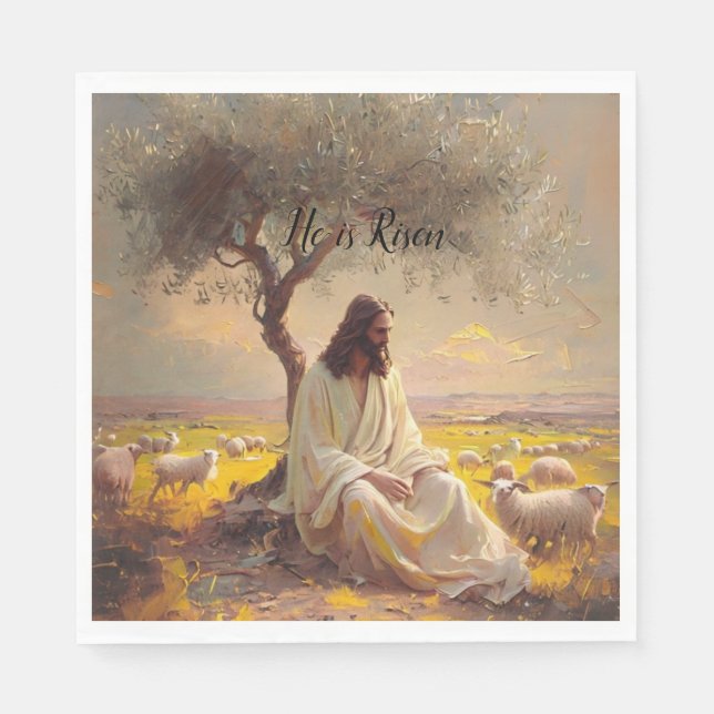 Jesus Christ Religious Easter Catholic  Napkins (Front)