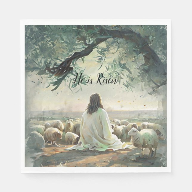 Jesus Christ Religious Easter Catholic  Napkins (Front)