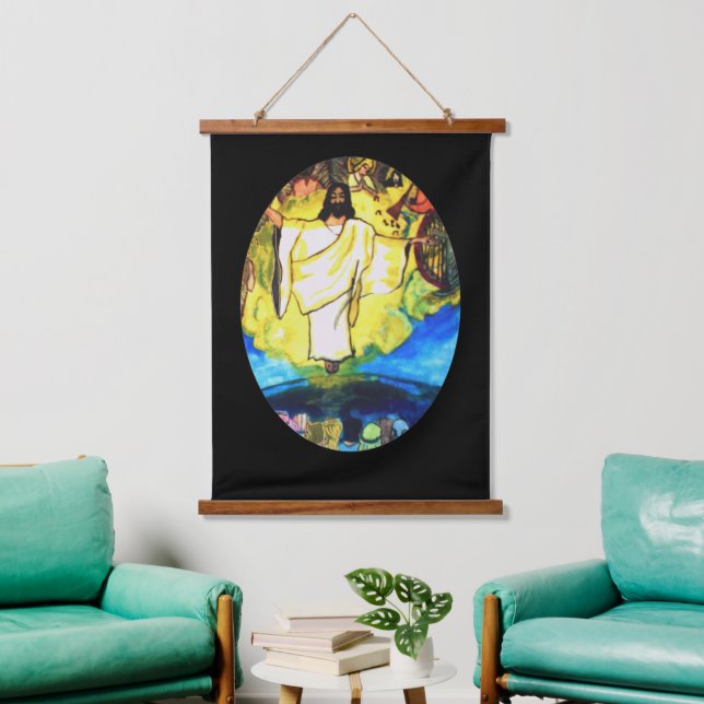 JESUS CHRIST RETURNS, THE RAPTURE.  HANGING TAPESTRY (Living Room)