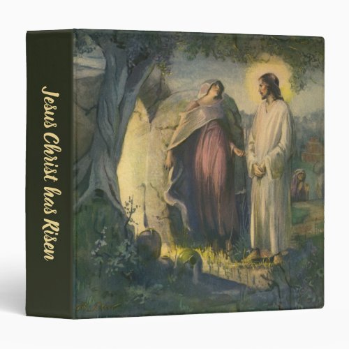 Jesus Christ Risen by the Tomb by ML Greer 3 Ring Binder