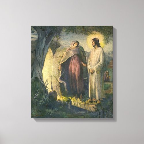 Jesus Christ Risen by the Tomb by ML Greer Canvas Print
