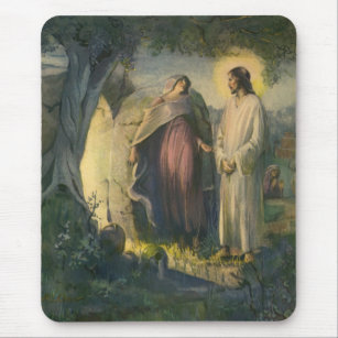 Jesus Christ Risen by the Tomb by ML Greer Mouse Pad