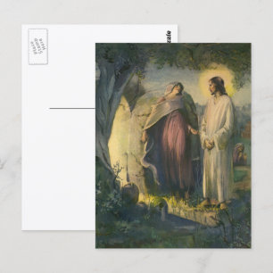 Jesus Christ Risen by the Tomb by ML Greer Postcard