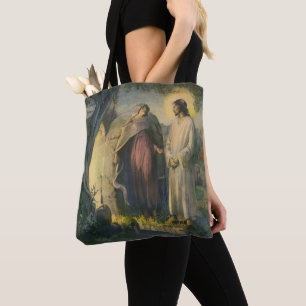 Jesus Christ Risen by the Tomb by ML Greer Tote Bag