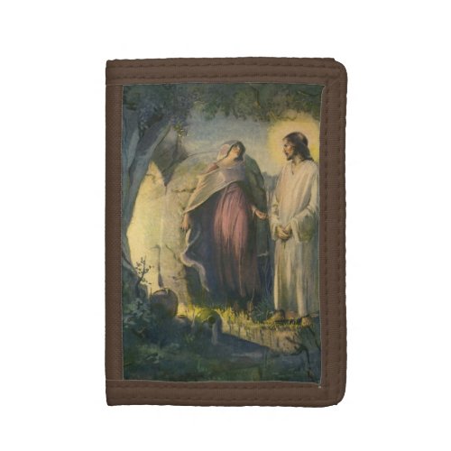 Jesus Christ Risen by the Tomb by ML Greer Tri_fold Wallet