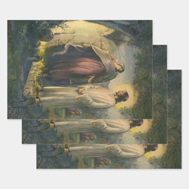 Jesus Christ Risen by the Tomb by ML Greer Wrapping Paper Sheets (Set)
