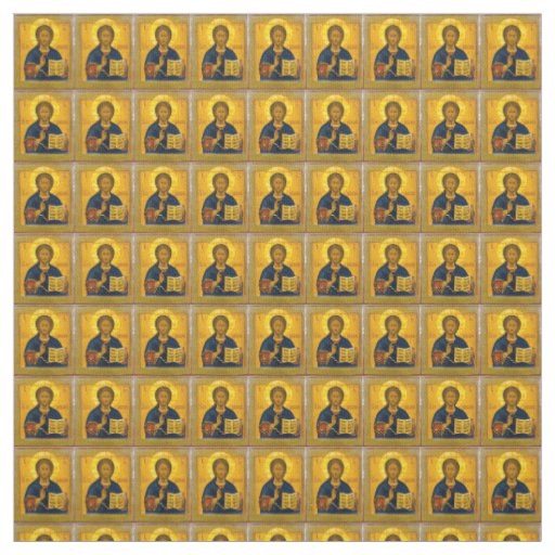 Jesus Christ Russian Icon Fabric