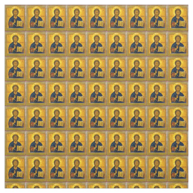 Jesus Christ Russian Icon Fabric (Swatch)