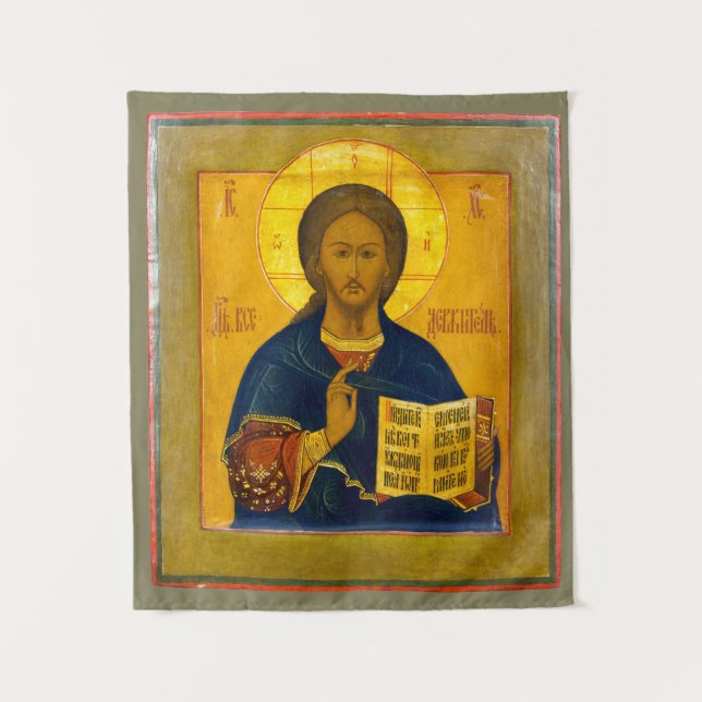 Jesus Christ Russian Icon Tapestry (Front)