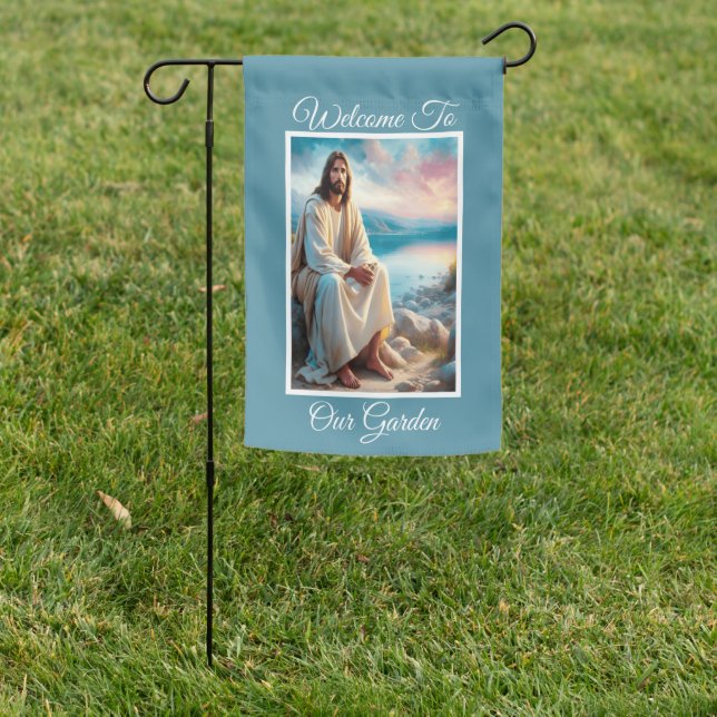 Jesus Christ’s Peaceful Reflection  Garden Flag (In SItu)