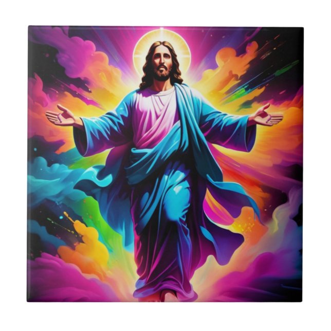 Jesus Christ’s Resurrection Ceramic Tile (Front)