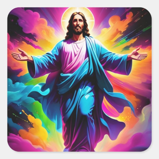 Jesus Christ’s Resurrection Square Sticker (Front)