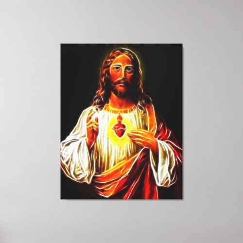 Jesus Christ Sacred Heart Canvas Print