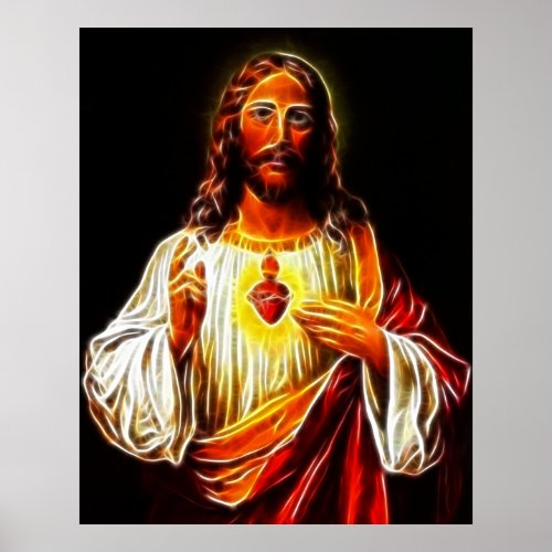 Jesus Christ Sacred Heart Poster