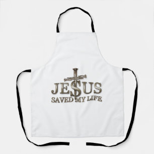 Jesus Christ Saved My Life Gift For Women Men Apron