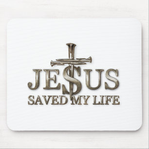 Jesus Christ Saved My Life Gift For Women Men Mouse Pad