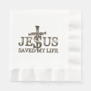 Jesus Christ Saved My Life Gift For Women Men Napkins