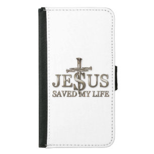 Jesus Christ Saved My Life Gift For Women Men Samsung Galaxy S5 Wallet Case