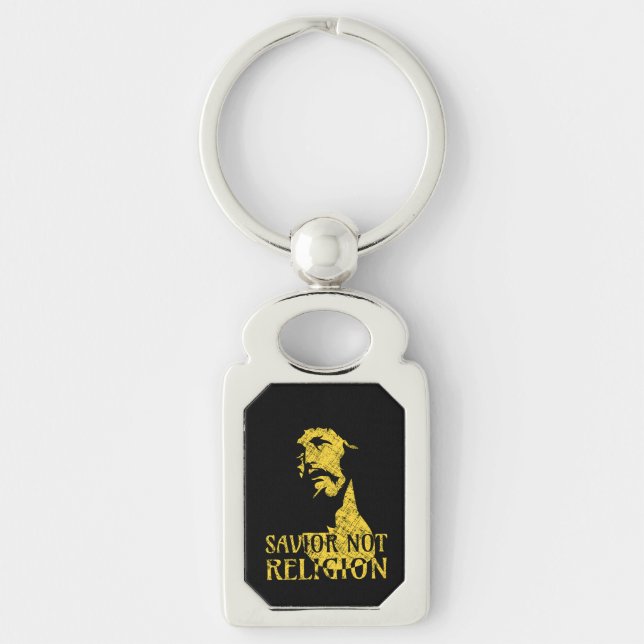 Jesus Christ - Savior Not Religion Keychain (Front)