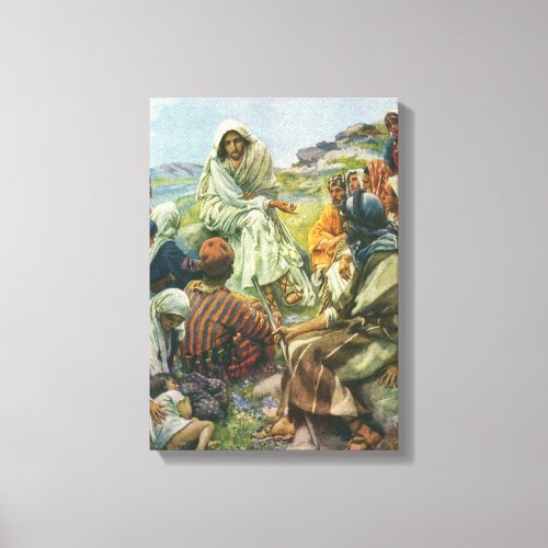 Jesus Christ Sermon on the Mount Vintage Religion Canvas Print