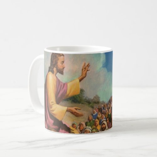 Jesus Christ Sermon on the Mount Vintage Religion Coffee Mug
