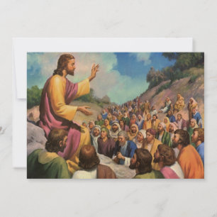 Jesus Christ Sermon on the Mount, Vintage Religion Invitation