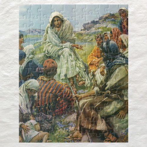 Jesus Christ Sermon on the Mount Vintage Religion Jigsaw Puzzle