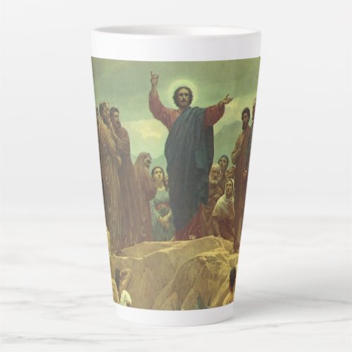 Jesus Christ Sermon on the Mount Vintage Religion Latte Mug