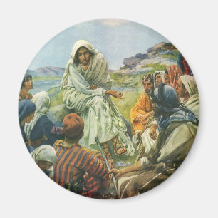 Jesus Christ Sermon on the Mount, Vintage Religion Magnet