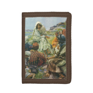 Jesus Christ Sermon on the Mount, Vintage Religion Trifold Wallet