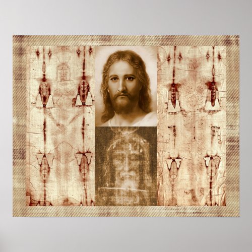 Jesus Christ Shroud of Turin Holy Face Poster
