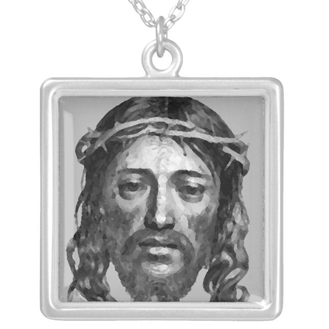 JESUS CHRIST SILVER PLATED NECKLACE (Front)