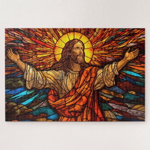 Jesus Christ Stained Glass Art Puzzle