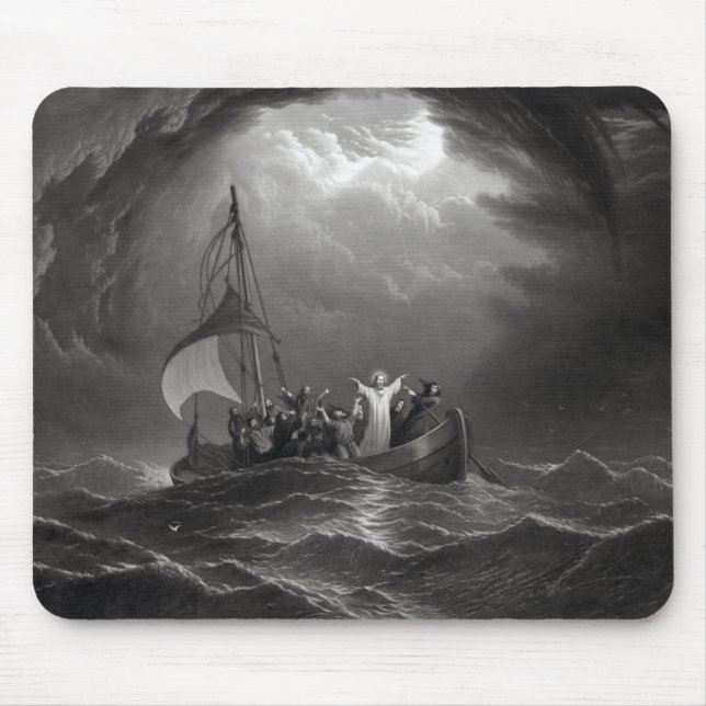 Jesus Christ Stills the Tempest Mouse Pad (Front)