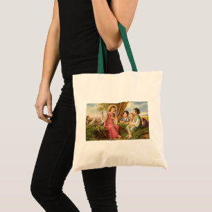 Jesus Christ Teaching Children, Vintage Religion Tote Bag