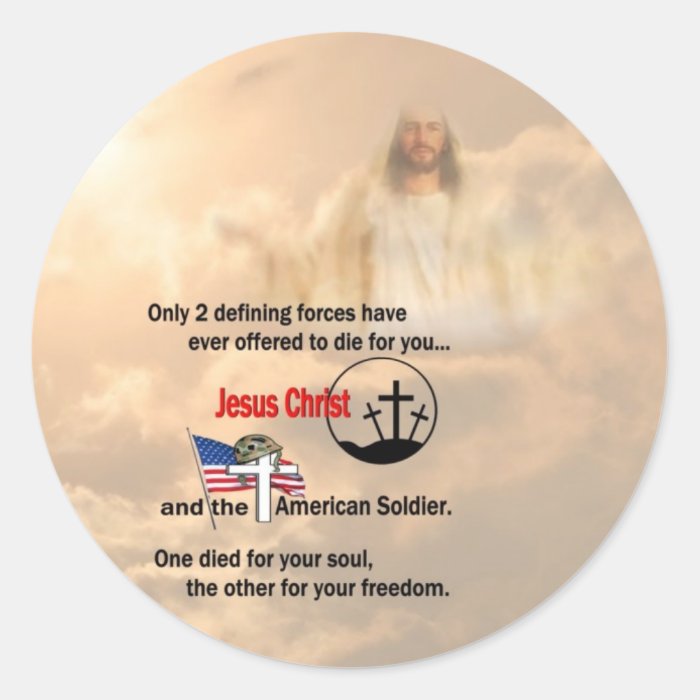 Jesus Christ & the American Soldier Stickers