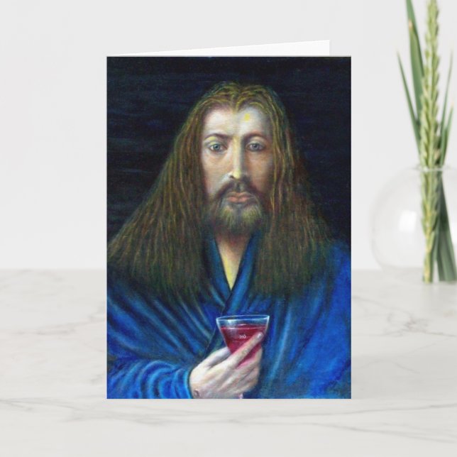 JESUS CHRIST, THE CHALICE IN EMMAUS HOLIDAY CARD (Front)