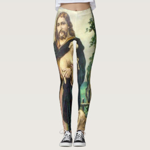 JESUS CHRIST THE GOOD SHEPHERD LEGGINGS