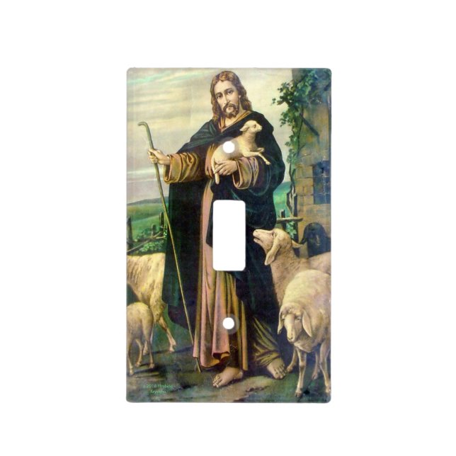 JESUS CHRIST THE GOOD SHEPHERD LIGHT SWITCH COVER (Front)